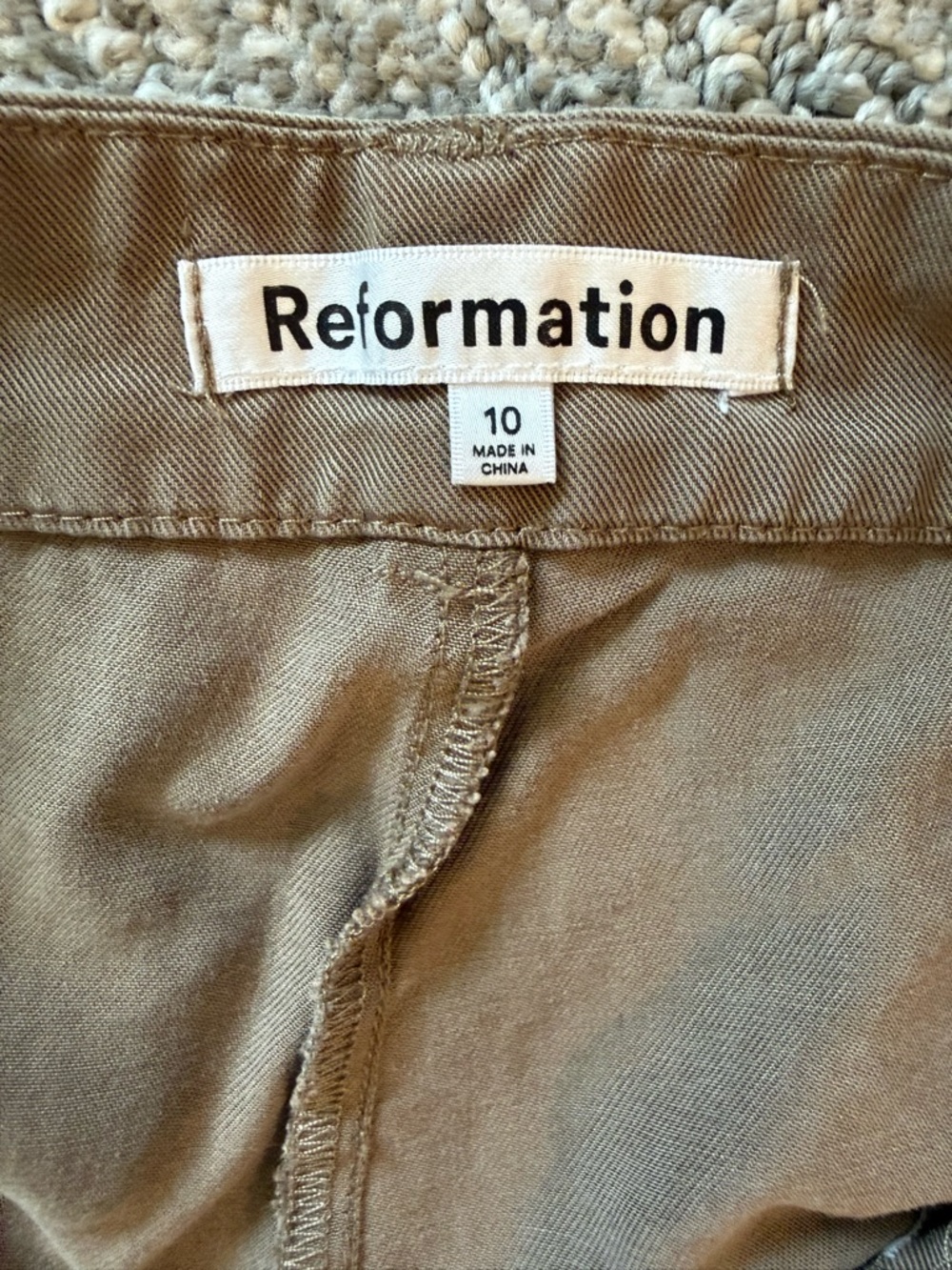 Reformation Brown Pleated Trousers | Wide Leg High Rise | Size 10 - Picture 3 of 5
